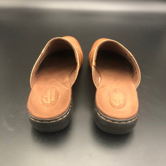 Clarks Bendables Brown Leather Mules, Women's Size 6.5M/EUR 37 - Picture 4 of 7